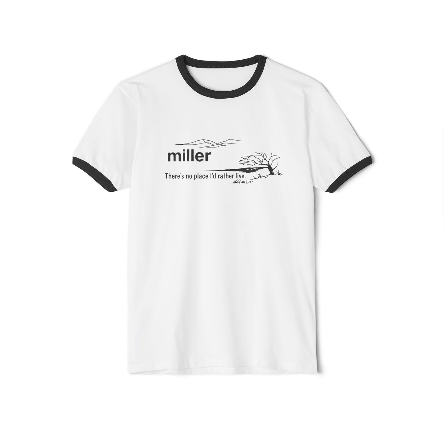 Vintage "Miller – There’s No Place I’d Rather Live" Ringer Tee