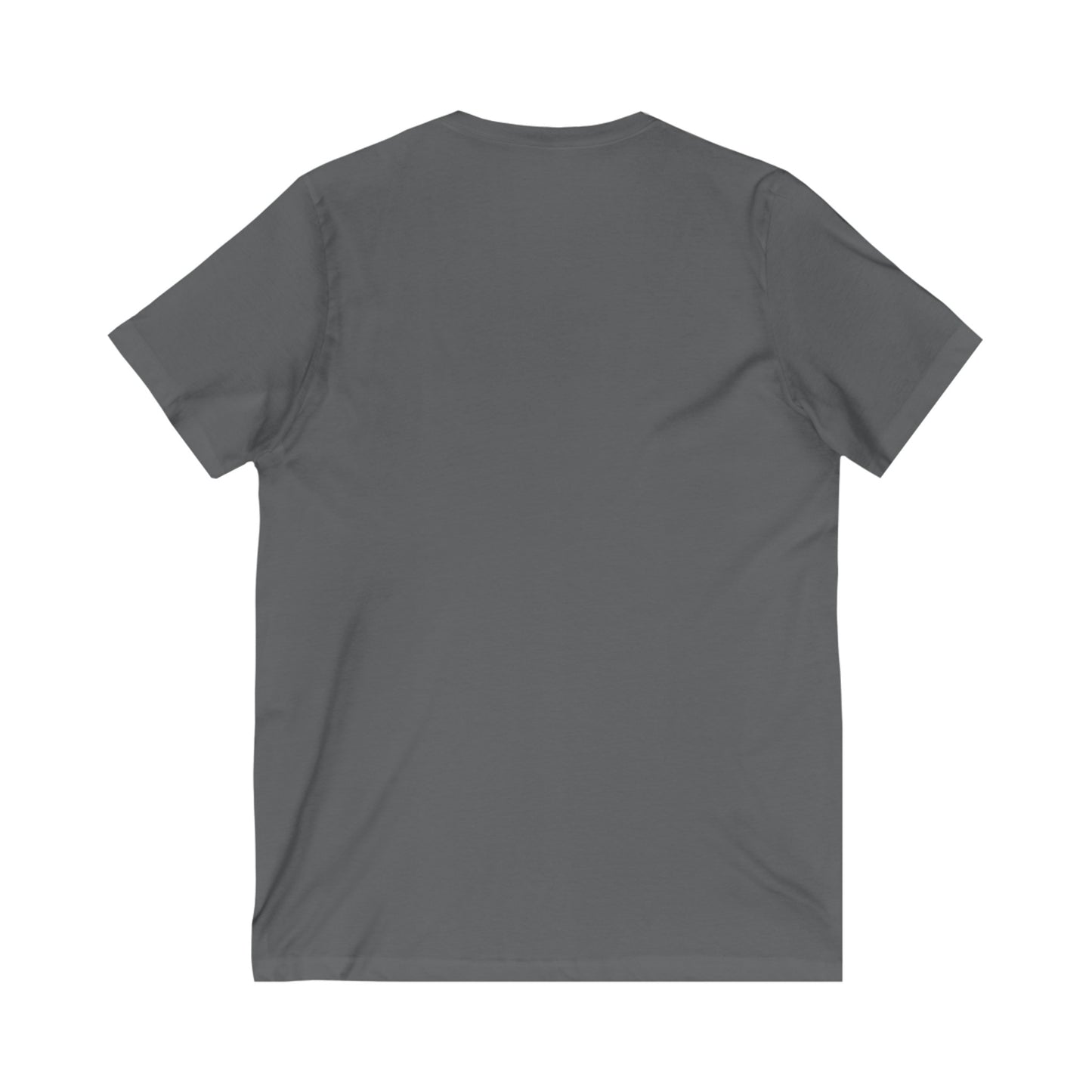 The Printify "Just the Tip - Miller Beach" Unisex V-Neck Shirt is a white t-shirt that showcases a silhouette of Lake Michigan with a gold star at its southern tip. The design includes text, "Just the tip." on top and "Miller Beach, Gary, IN." below, making it an ideal choice for those looking for custom t-shirts to celebrate their favorite beach spot.