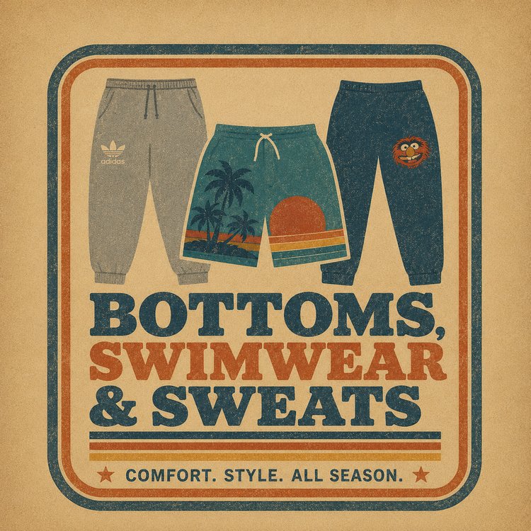 Gray Adidas sweatpants with a small white Adidas logo on the left pocket area and a colorful bird design on the right side.