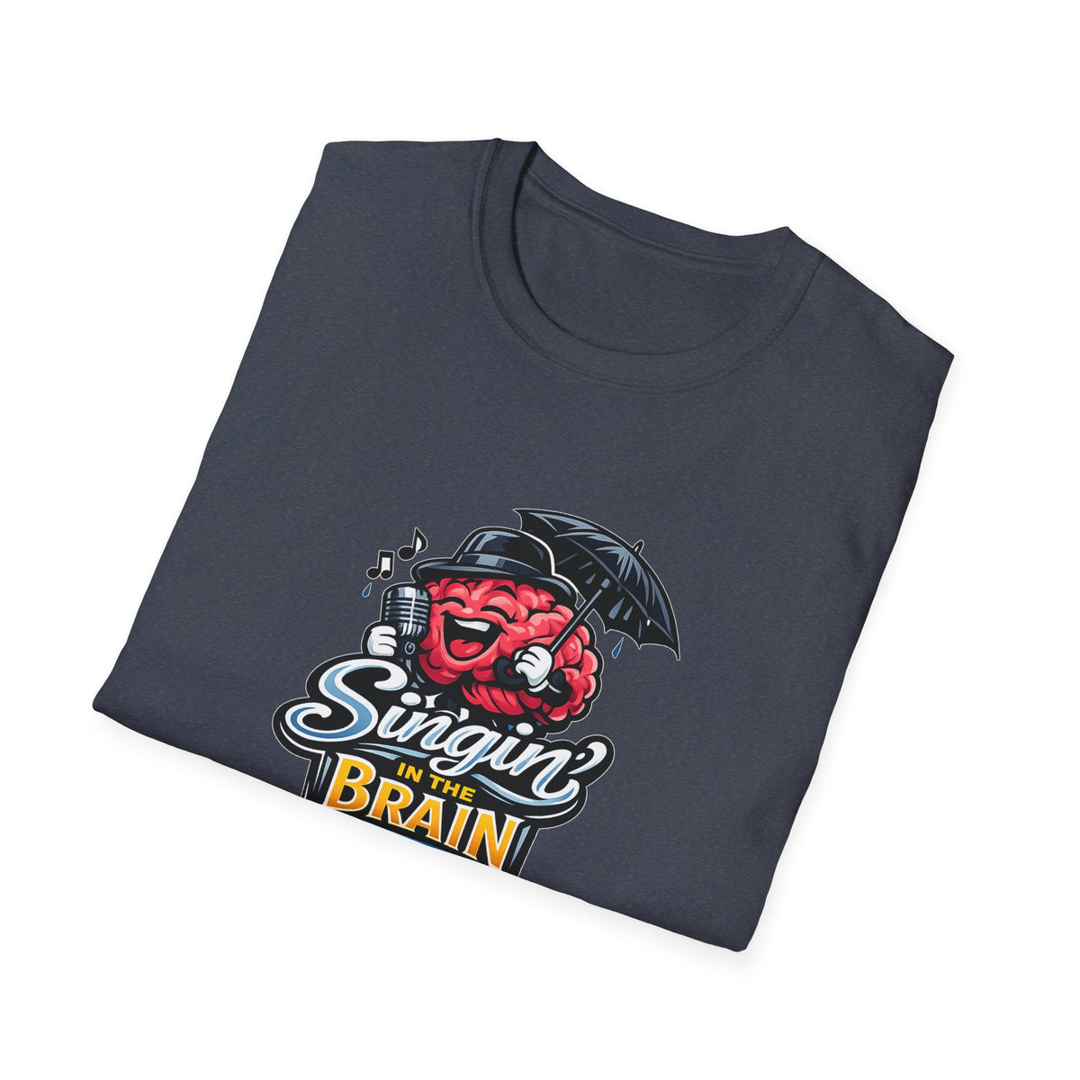 Singing Brain - All in Jest Trivia Team - T-Shirt – Retro Microphone Skull Logo Tee