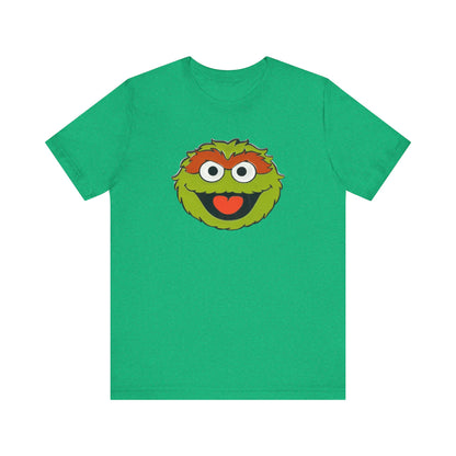 Playful Oscar the Grouch Tee - Unisex Jersey Short Sleeve Shirt, Fun Graphic Top, Casual Wear, Gift for Fans, Comic Collectibles