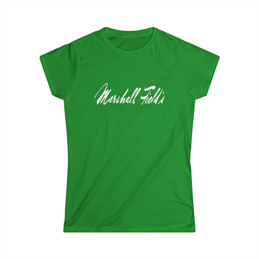 Marshall Fields 1980s Logo Women's Tee — Vintage Handwritten Logo T‑Shirt