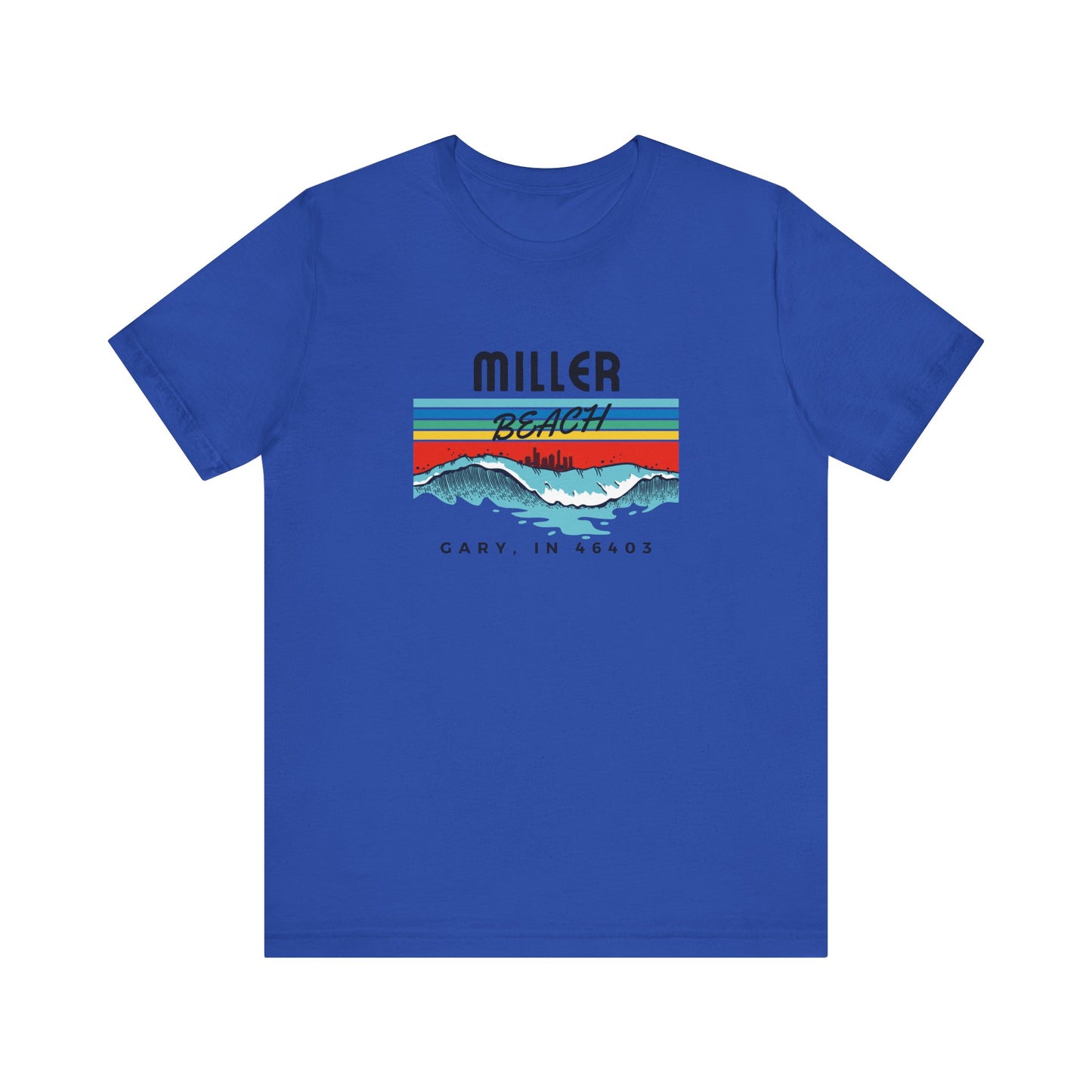 Retro Sunset Mountains T‑Shirt — “Miller Family” Custom Gary, IN Tee