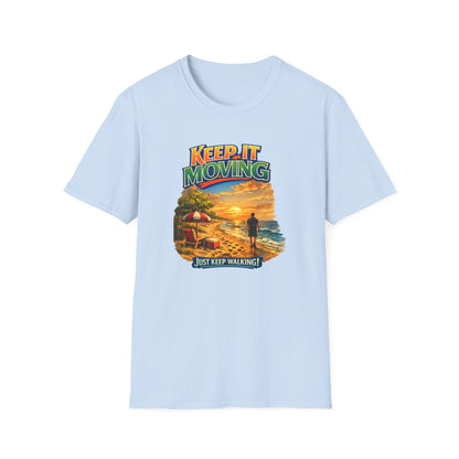 Keep It Moving T-Shirt — Motivational Sunset Surf Graphic Tee