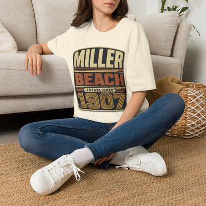 Miller Beach Vintage Logo T-Shirt - Established in 1907.