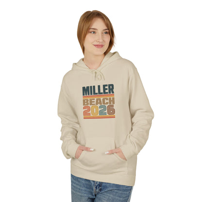 Miller Beach 2026 Retro Hoodie — Vintage Striped Vacation Pullover