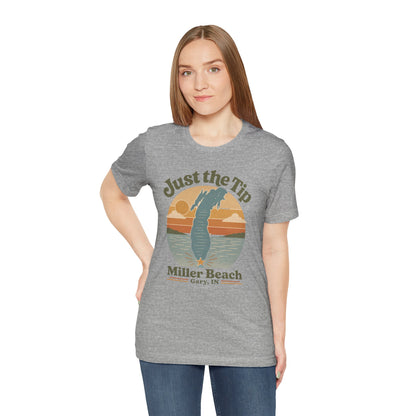 Just the Tip 2026 Design Miller Beach Tee  — Retro Lake Michigan Sunset T‑Shirt