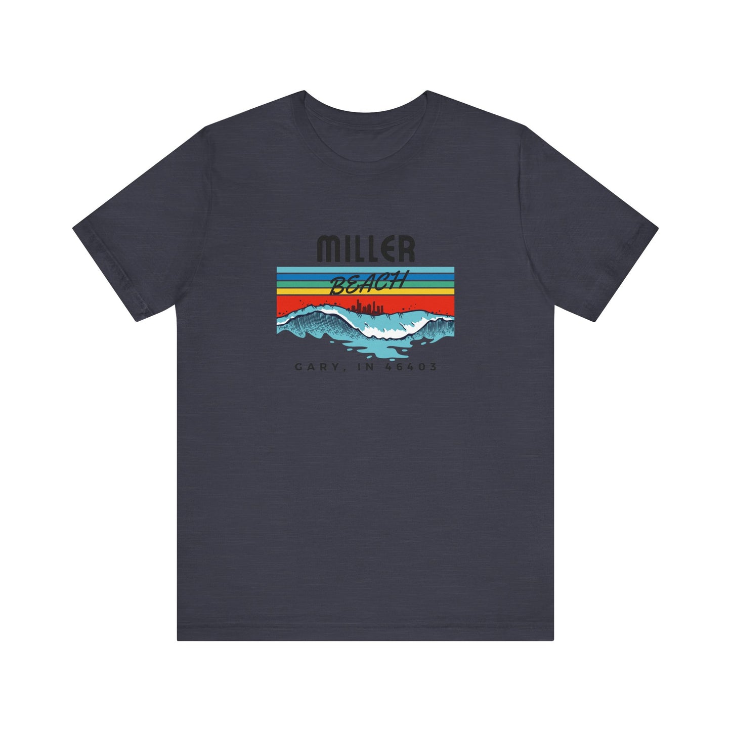 Retro Sunset Mountains T‑Shirt — “Miller Family” Custom Gary, IN Tee