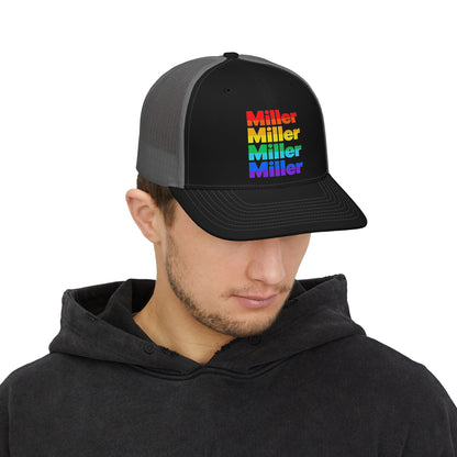 Rainbow 'Miller' Trucker Hat — Personalized Pride Snapback Cap