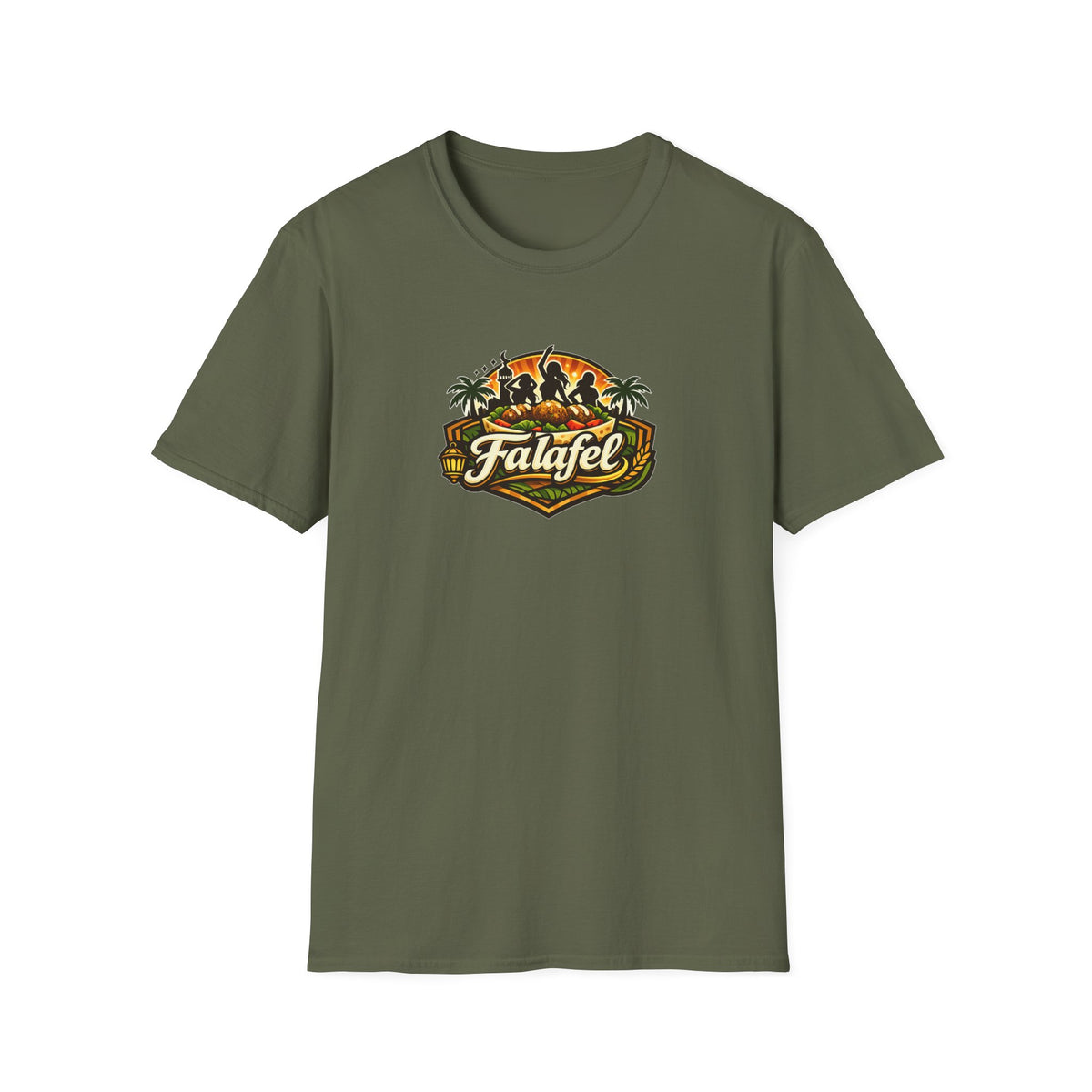 Falafel Brothel - All In Jest Trivia T-Shirt — Vintage Tropical Falafel Logo Tee