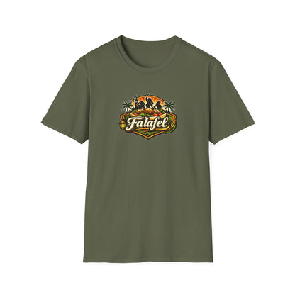 Falafel Brothel - All In Jest Trivia T-Shirt — Vintage Tropical Falafel Logo Tee