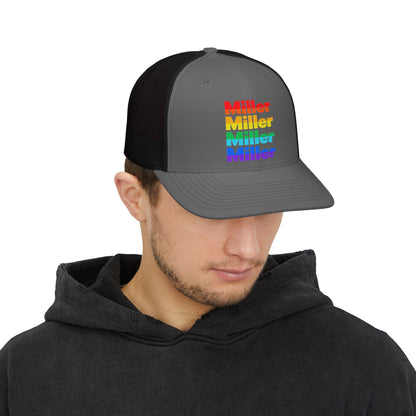 Rainbow 'Miller' Trucker Hat — Personalized Pride Snapback Cap