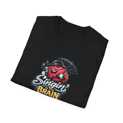 Singing Brain - All in Jest Trivia Team - T-Shirt – Retro Microphone Skull Logo Tee