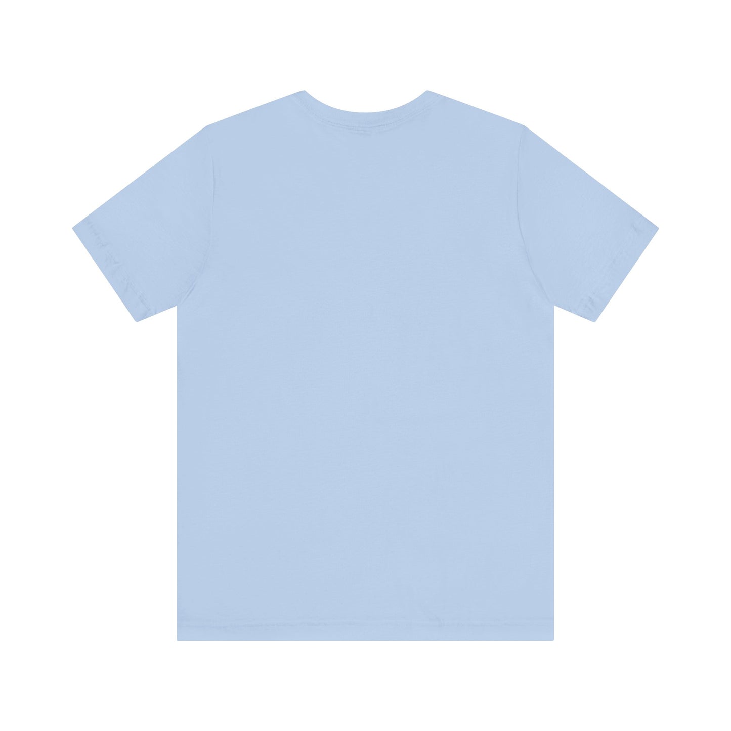 Introducing the Hegewisch Records - Retro 1980s Unisex Jersey Short Sleeve Tee by Printify: This light blue T-shirt features a central printed design with a monochromatic illustration of a stylized cartoon character with large eyes, holding or playing a vinyl record. Above the character, the text reads "Hegewisch Records" – an ideal choice for music lovers.