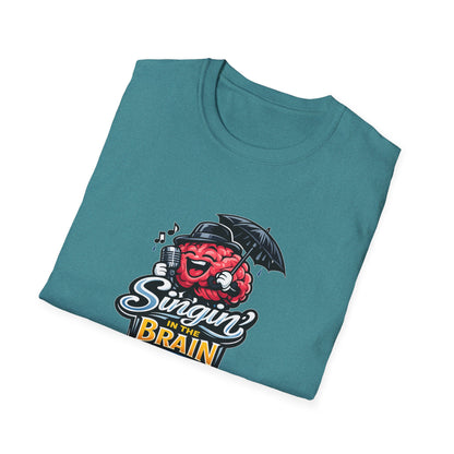 Singing Brain - All in Jest Trivia Team - T-Shirt – Retro Microphone Skull Logo Tee