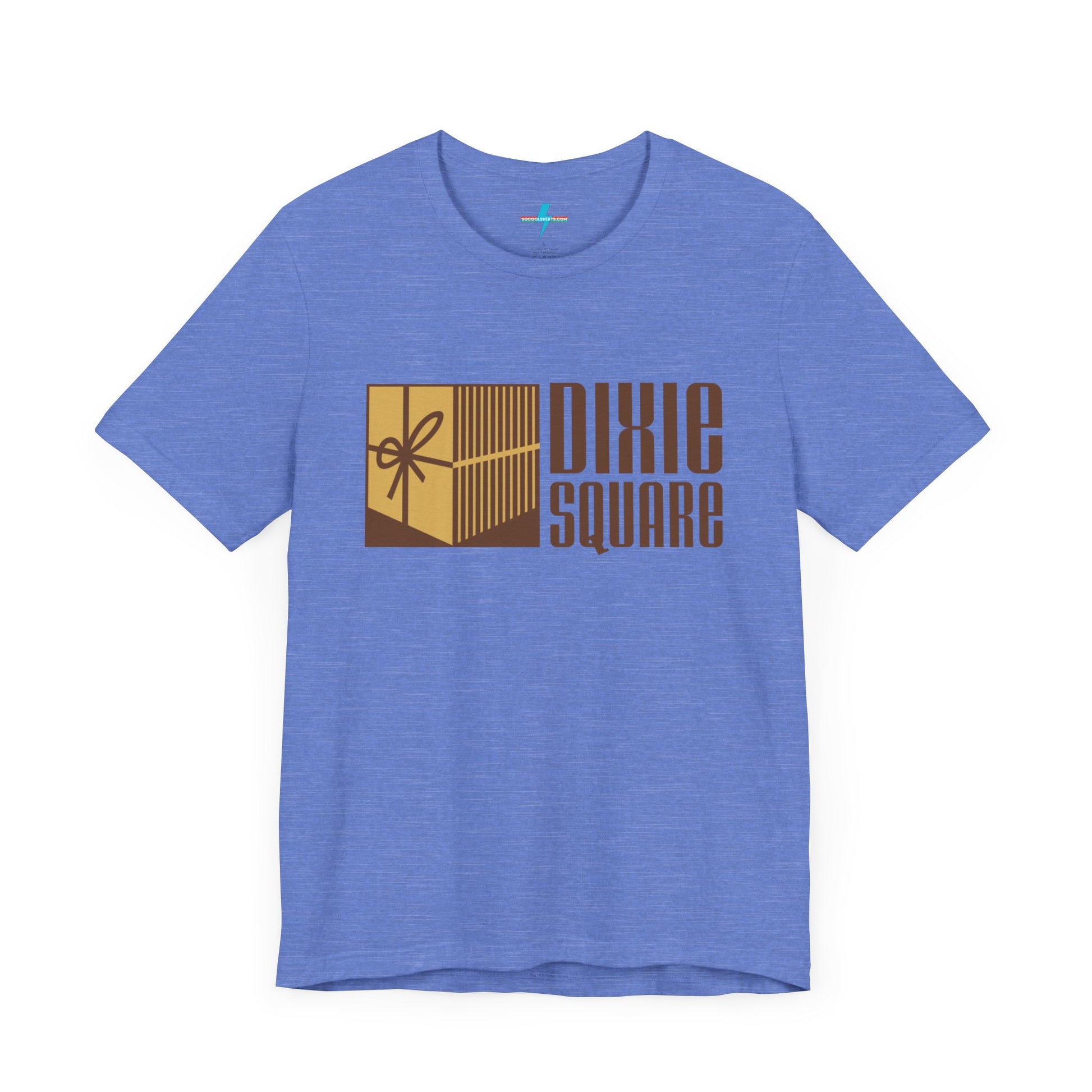 The Dixie Square Mall 1960's Logo Harvey, IL T-Shirt by Printify exudes retro charm reminiscent of the Blues Brothers' iconic style.