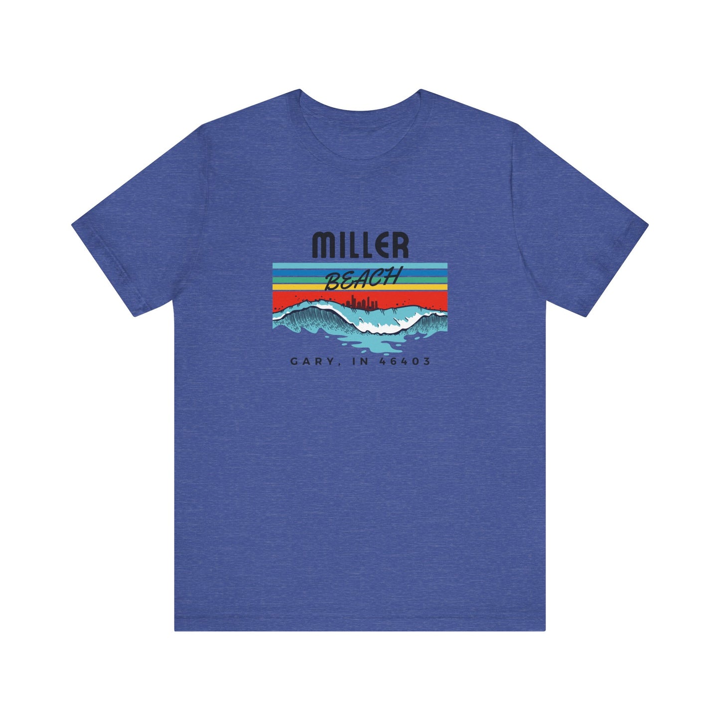 Retro Sunset Mountains T‑Shirt — “Miller Family” Custom Gary, IN Tee