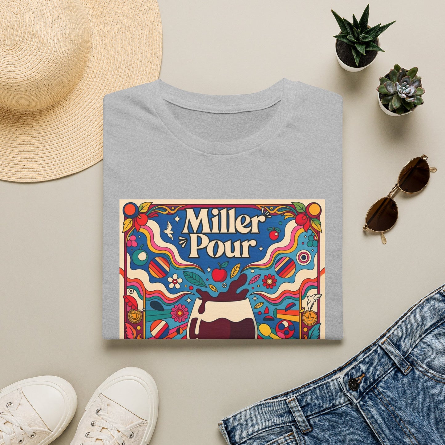 Miller Pour Retro T-Shirt – Vintage Psychedelic Wine Tee