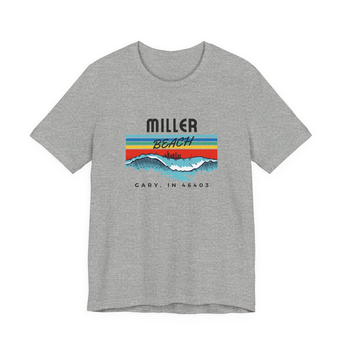 Retro Sunset Mountains T‑Shirt — “Miller Family” Custom Gary, IN Tee