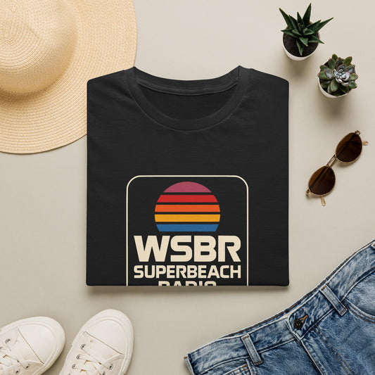 WSBR Superbeach Radio Graphic T-Shirt — Retro Sunset Beach Vibe
