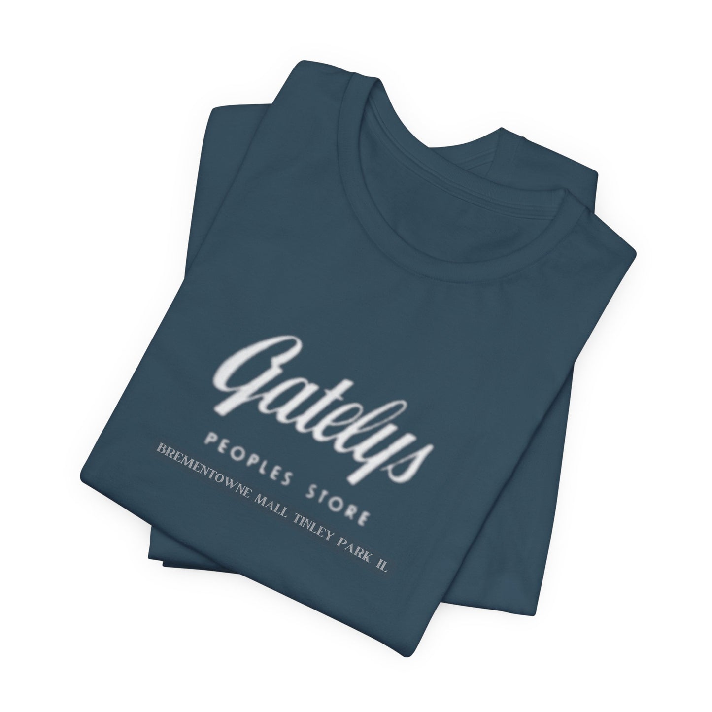 Gatelys People’s Store Logo Tee — Casual Vintage Script T‑Shirt