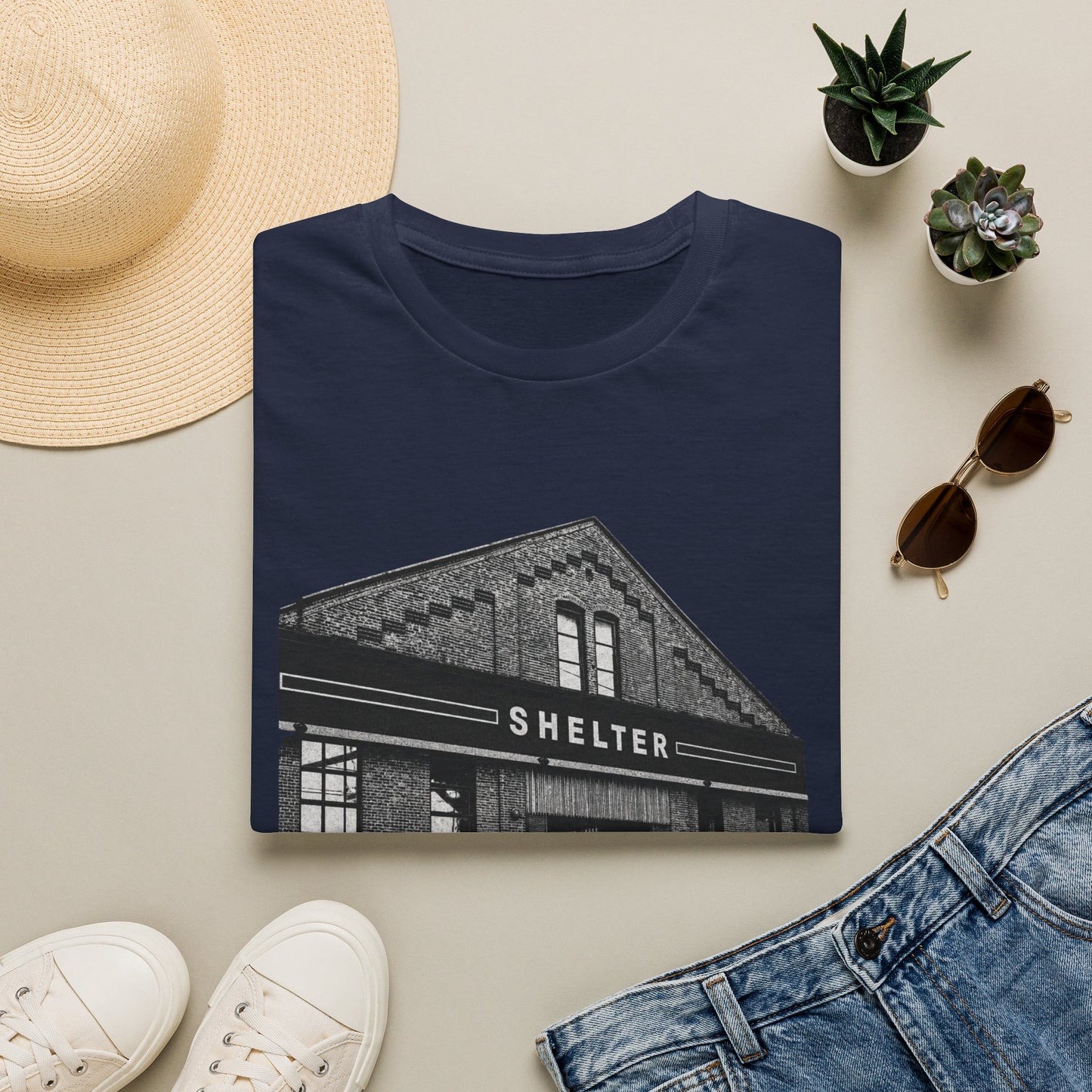 Shelter Night Club 1990s Chicago - Graphic T-Shirt — Vintage Black & White Chicago Photo Tee