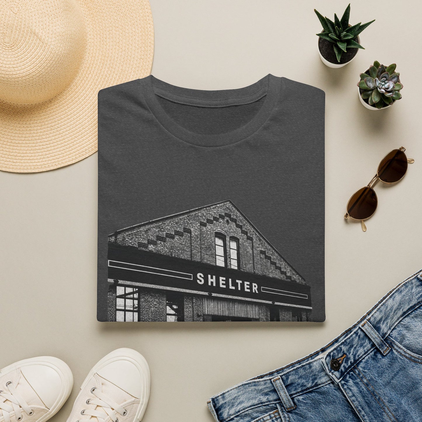 Shelter Night Club 1990s Chicago - Graphic T-Shirt — Vintage Black & White Chicago Photo Tee