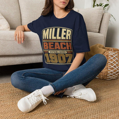 Miller Beach Vintage Logo T-Shirt - Established in 1907.