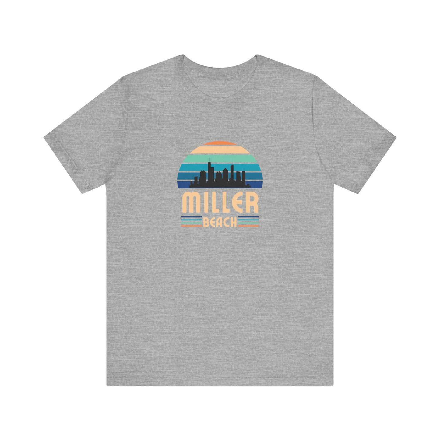 Miller Beach Retro Sunset Tee - Chicago Skyline