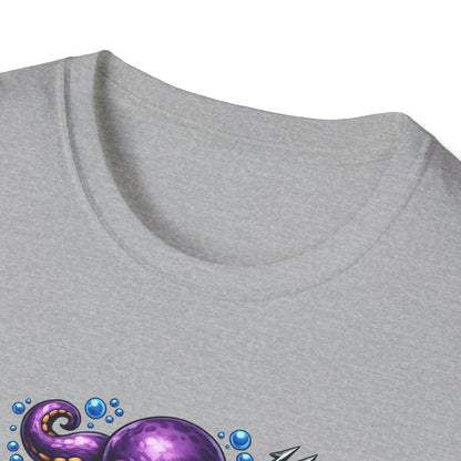 Manic Octopus - All in Jest Trivia Team T-Shirt — Vibrant Purple Octopus Design