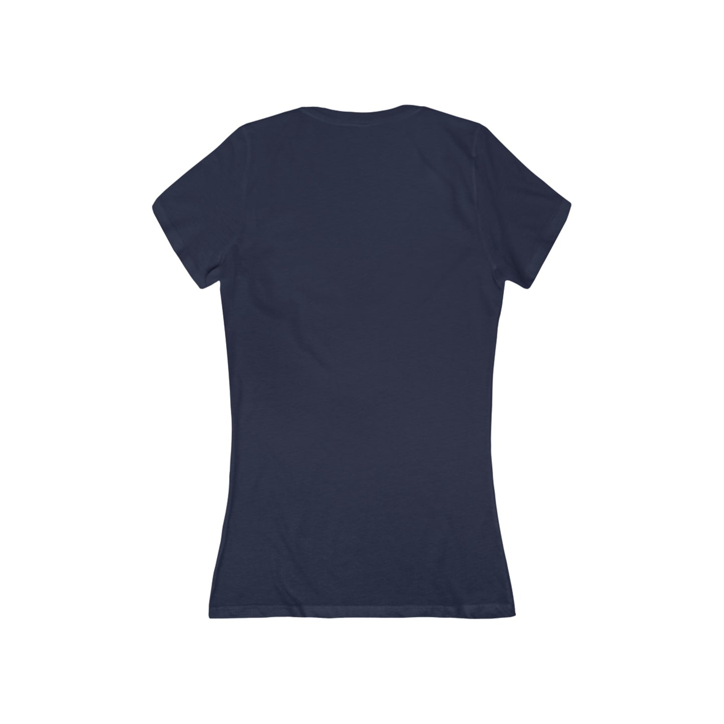 Introducing the Printify "Say Perhaps to Drugs - Women's Jersey Short Sleeve Deep V-Neck Tee" in dark blue. This fitted t-shirt offers a modern, feminine fit and features the phrase "Say Perhaps To Drugs" printed in light-colored text across the chest. Crafted from 100% cotton, it ensures ultimate comfort for everyday wear.