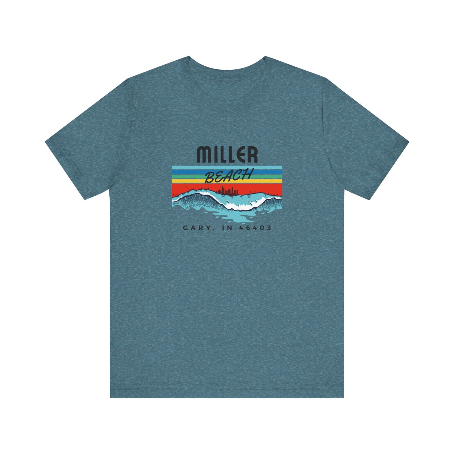 Retro Sunset Mountains T‑Shirt — “Miller Family” Custom Gary, IN Tee