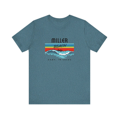Retro Sunset Mountains T‑Shirt — “Miller Family” Custom Gary, IN Tee