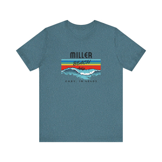 Retro Sunset Mountains T‑Shirt — “Miller Family” Custom Gary, IN Tee
