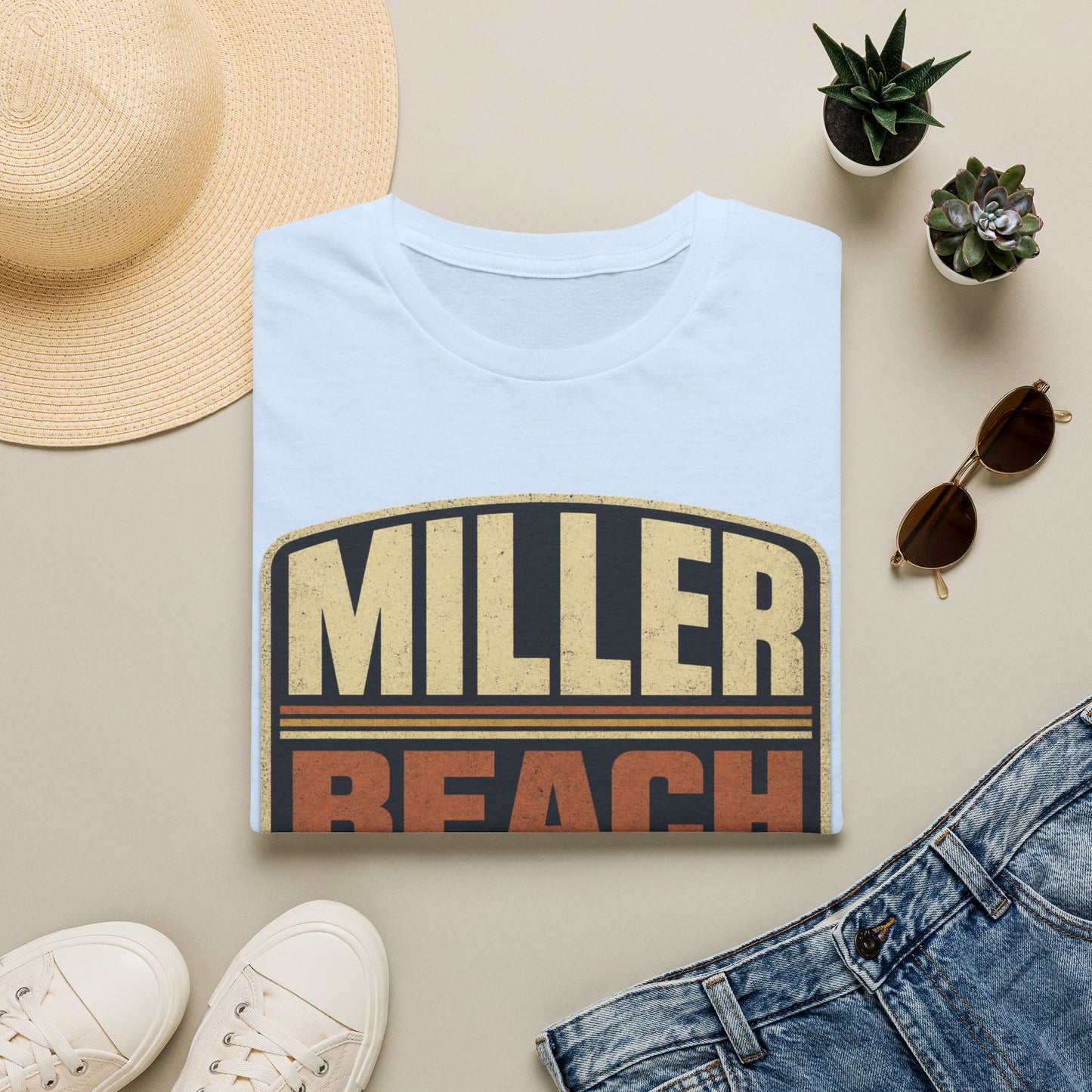 Miller Beach Vintage Logo T-Shirt - Established in 1907.