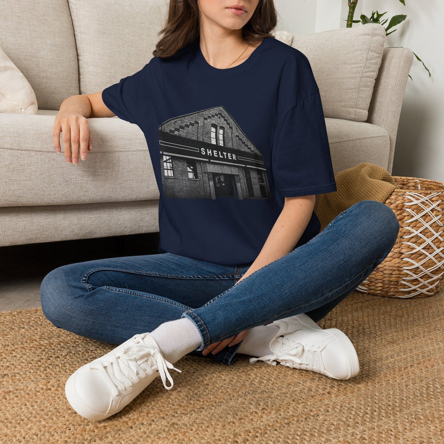 Shelter Night Club 1990s Chicago - Graphic T-Shirt — Vintage Black & White Chicago Photo Tee