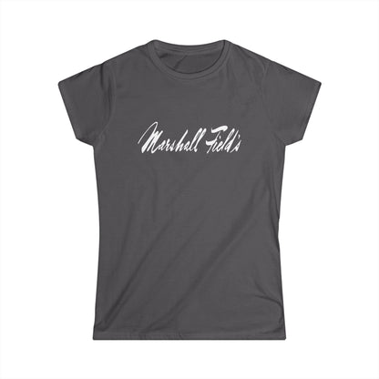 Marshall Fields 1980s Logo Women's Tee — Vintage Handwritten Logo T‑Shirt