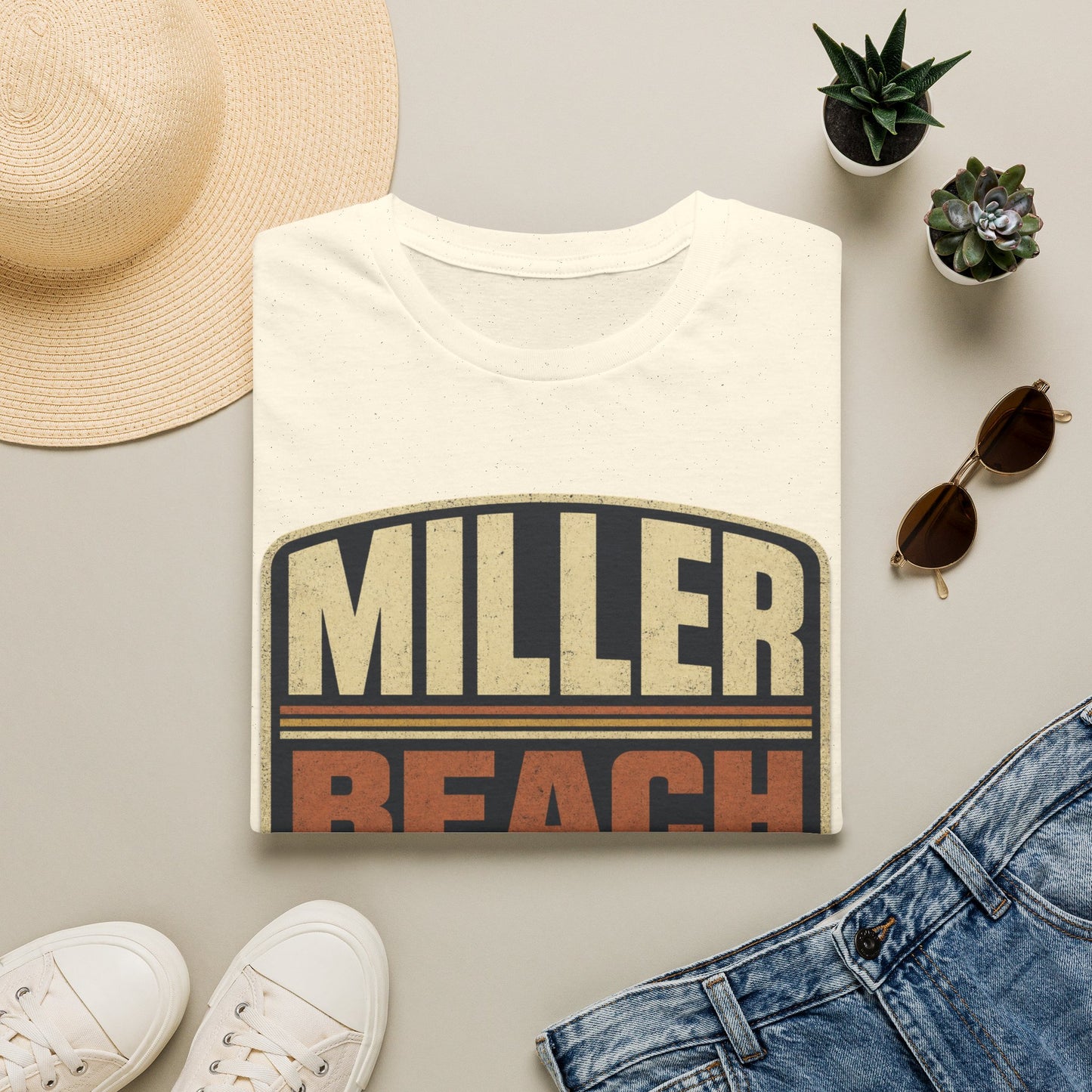 Miller Beach Vintage Logo T-Shirt - Established in 1907.