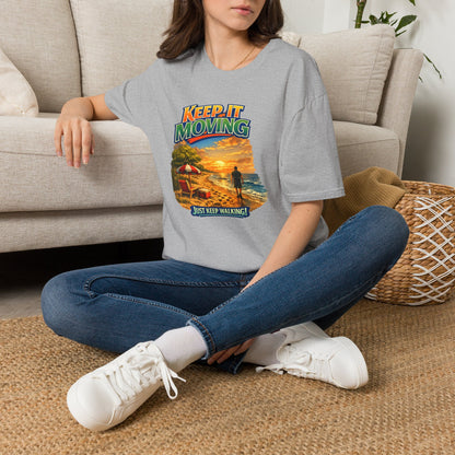 Keep It Moving T-Shirt — Motivational Sunset Surf Graphic Tee
