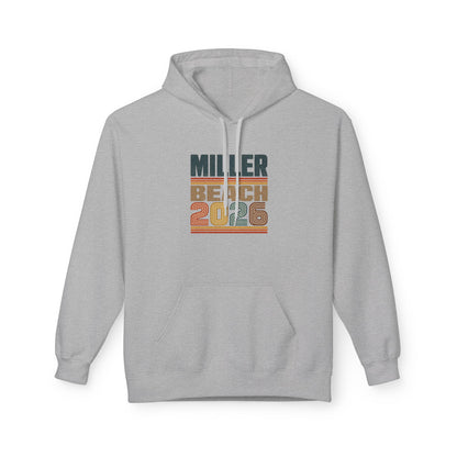 Miller Beach 2026 Retro Hoodie — Vintage Striped Vacation Pullover
