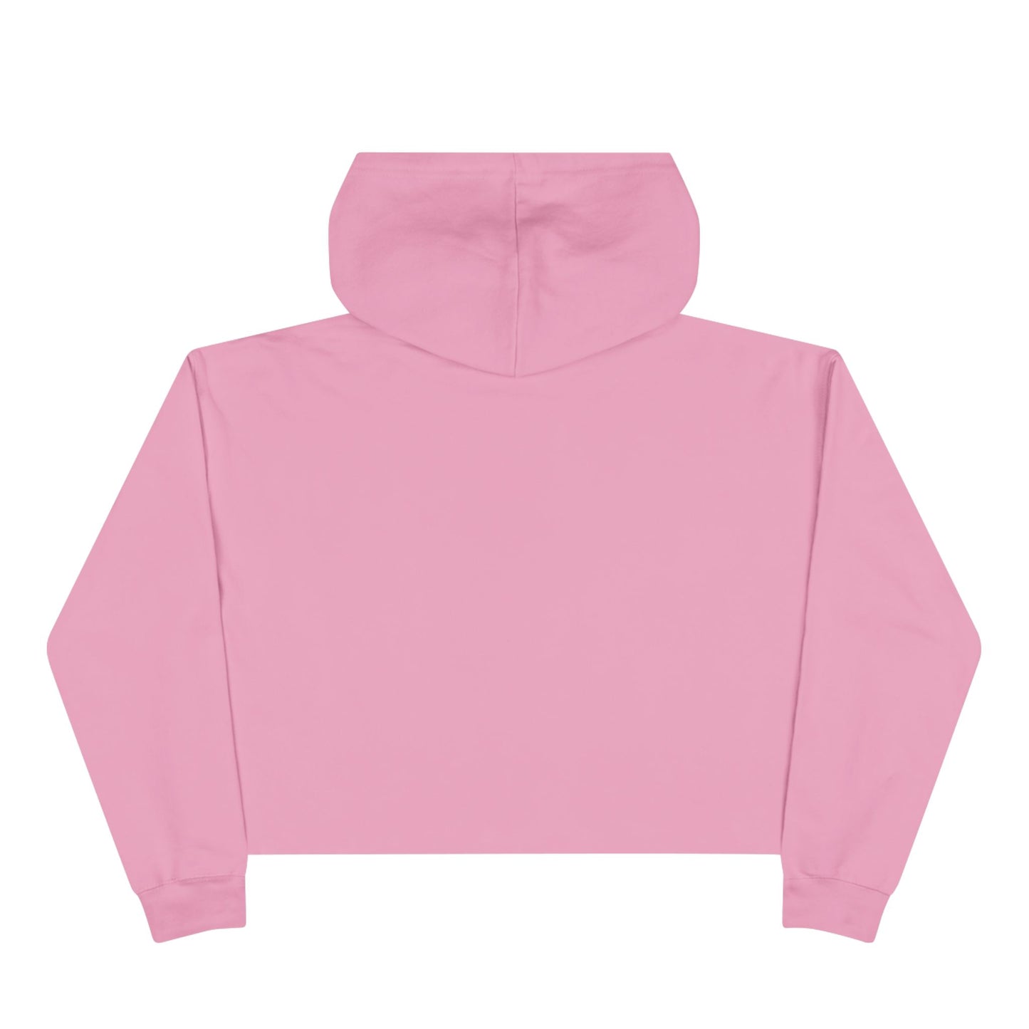 Pink cropped hoodie from Printify, showcasing a yellow and brown "Dixie Square" logo with a ribbon design on the front, reminiscent of the iconic Dixie Square Mall in Harvey, IL from the Blues Brothers era.