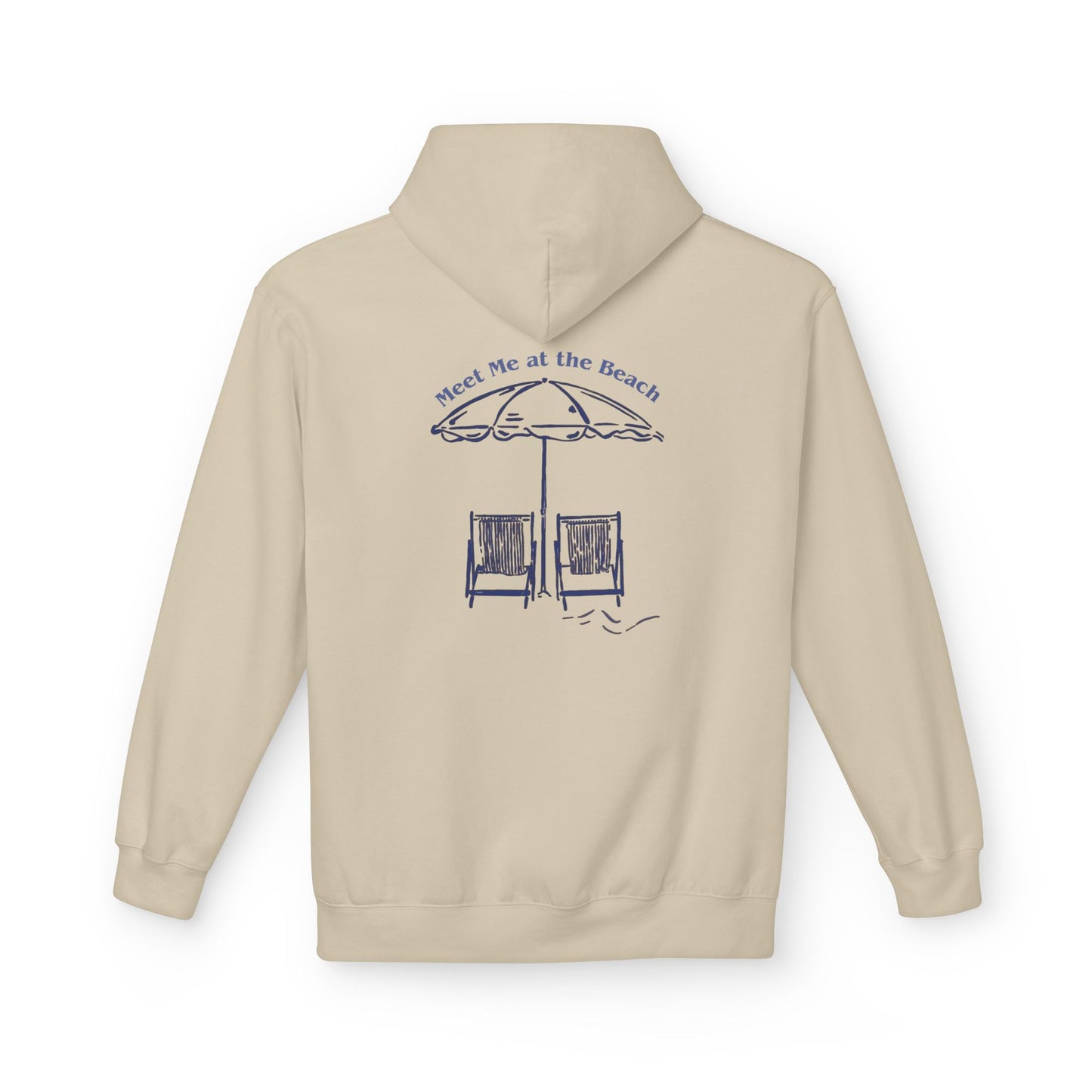 Beach Umbrella Hoodie — "Meet Me at the Beach" Graphic Hoodie Designed by KP