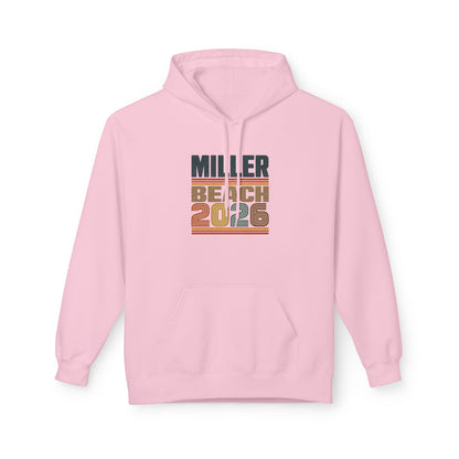 Miller Beach 2026 Retro Hoodie — Vintage Striped Vacation Pullover