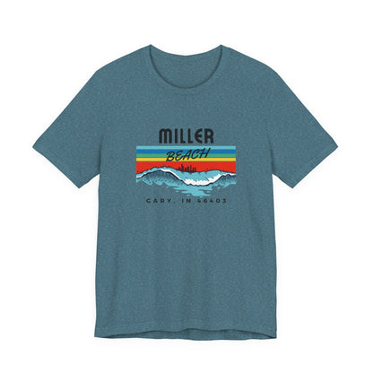 Retro Sunset Mountains T‑Shirt — “Miller Family” Custom Gary, IN Tee