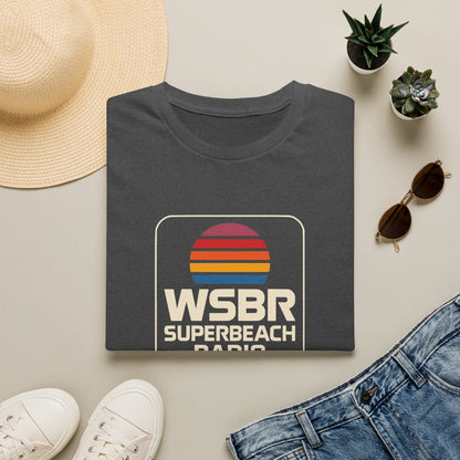 WSBR Superbeach Radio Graphic T-Shirt — Retro Sunset Beach Vibe
