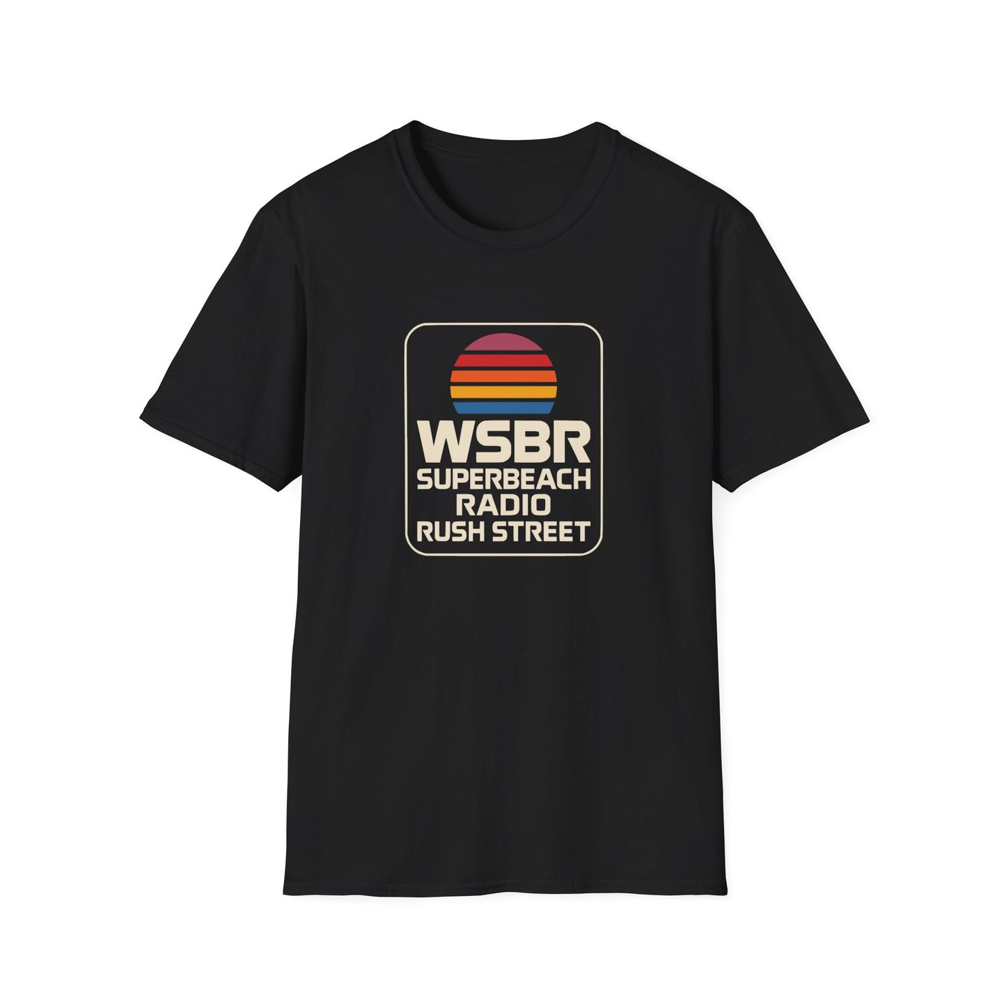 WSBR Superbeach Radio Graphic T-Shirt — Retro Sunset Beach Vibe