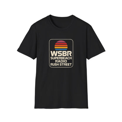 WSBR Superbeach Radio Graphic T-Shirt — Retro Sunset Beach Vibe