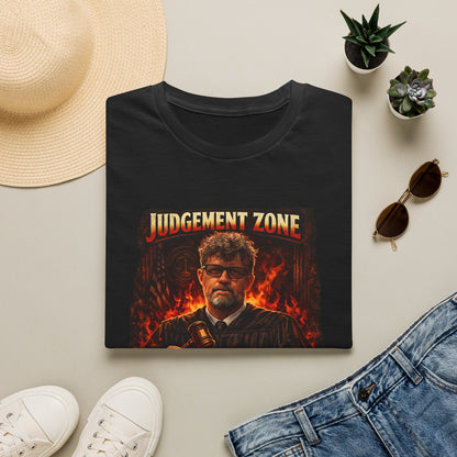 Judgement Zone T-Shirt — ‘Judgement Zone’ Retro Flame Graphic Tee (Jerry Pancake)