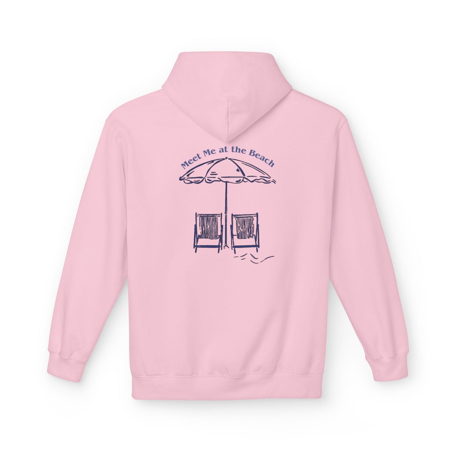 Beach Umbrella Hoodie — "Meet Me at the Beach" Graphic Hoodie Designed by KP