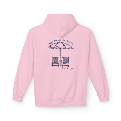 Beach Umbrella Hoodie — "Meet Me at the Beach" Graphic Hoodie Designed by KP